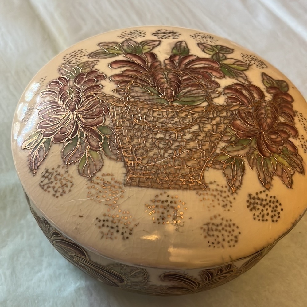 Chinese gold  trimmed cloisonné 6” bowl. New